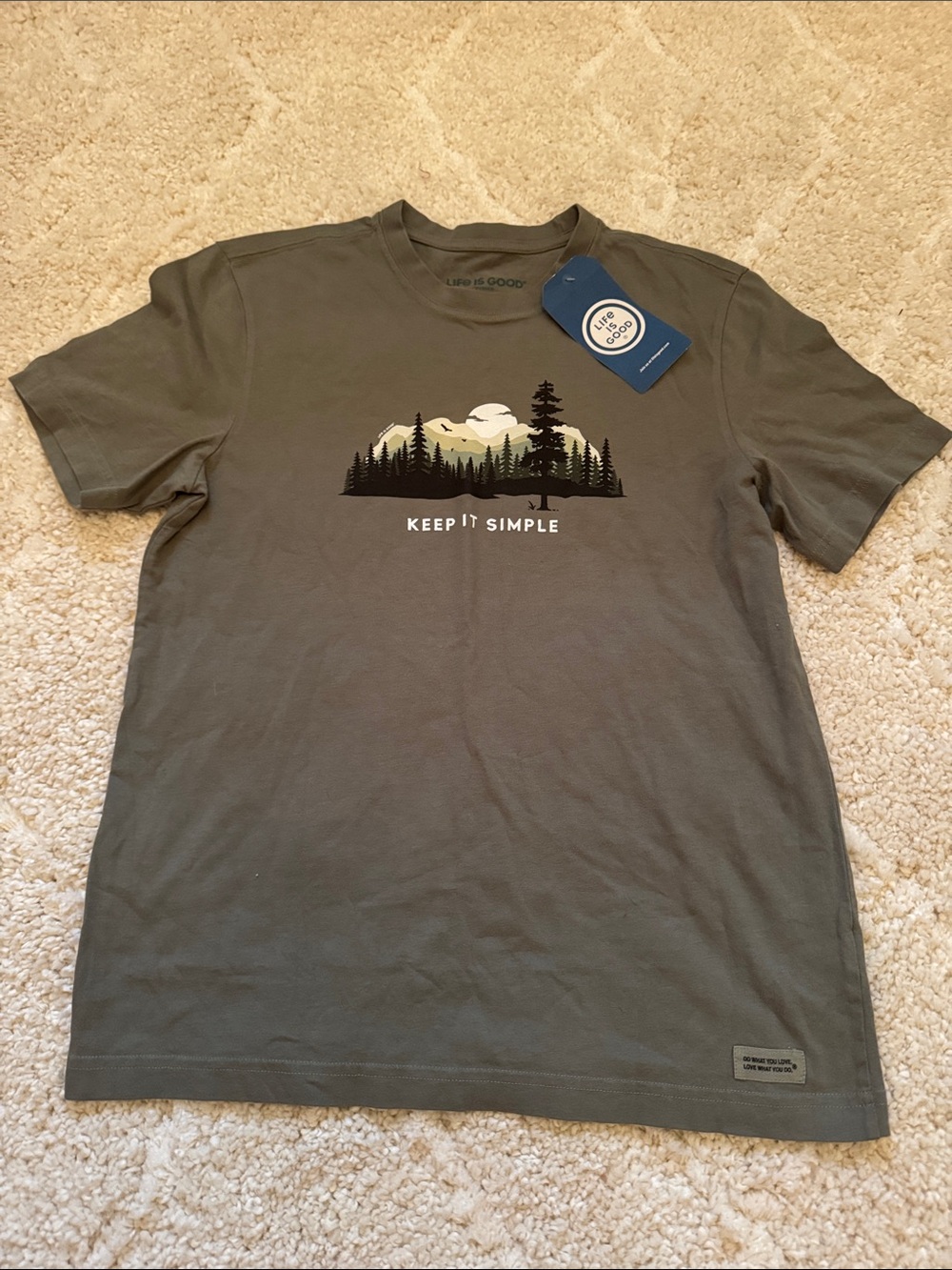 Men’s Life Is Good Green 'Keep It Simple' Nature Graphic Tee